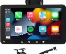 Autolink Wireless Carplay and Android Auto Car Play Screen 7 Inch Portable Car Tablet  Camera for Voice Control, Bluetooth 5 0, Mirror Screen Function, Suitable for Various Vehicles
