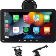 Autolink Wireless Carplay and Android Auto Car Play Screen 7 Inch Portable Car Tablet  Camera for Voice Control, Bluetooth 5 0, Mirror Screen Function, Suitable for Various Vehicles