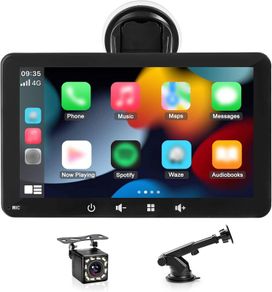 Autolink Wireless Carplay and Android Auto Car Play Screen 7 Inch Portable Car Tablet  Camera for Voice Control, Bluetooth 5 0, Mirror Screen Function, Suitable for Various Vehicles