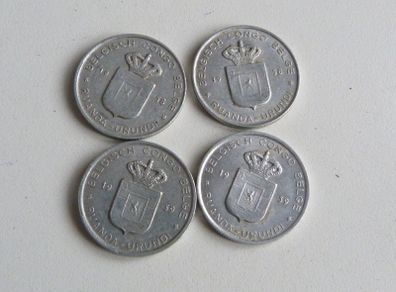 Belgian Congo 1 franc coins