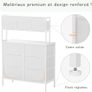 Chest of Drawers, 9-Drawer Bedroom Cabinet with Handles, Wood Top, Metal Frame, Tall Storage Unit Dressing Table for Bedroom, Living Room, White Image 4
