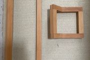 Olive wood Towel rail and toilet roll holder