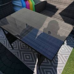wicker outdoor table