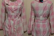 Beautiful pink &amp; white Belted Coat, New With Tags