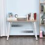 Computer Desk with Monitor Stand, Drawer and Storage Compartments, Compact Desk for Home Office and Small Spaces, White Image 5