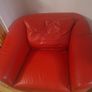 Free to go real leather swirl armchair and footstool Image 2