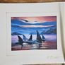 Painting by R Bishop signed in cardboard frame Image 2