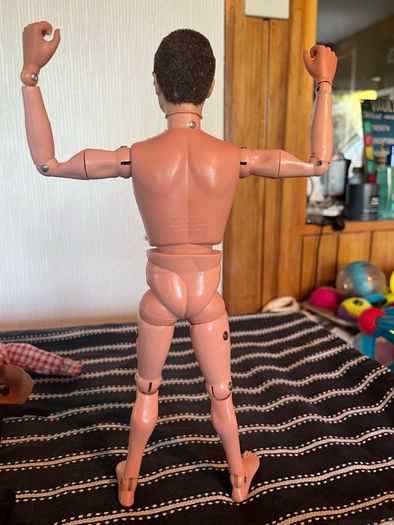 Vintage Action Man cowboy uniform and flocked hair figure