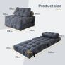 Folding Sofa Bed, Convertible Sleeper Chair with Pillow Foldable Mattress with Back Support, Portable Fold Out Chair Bed Comfy Floor Sofa Lounge for Living Room Bedroom, Dark Grey Image 2