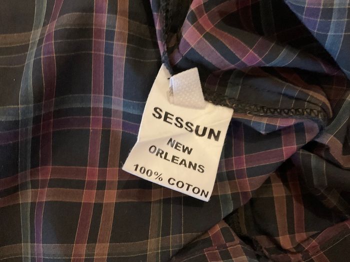 Gorgeous French designer Sessun black check boho style dress L 12