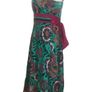 Monsoon Ladies Green Fushia A Line  Floral Silk Blend Midi Dress Lined Uk 12 Including Post Image 5