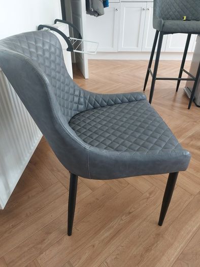 2 x faux leather dining chairs