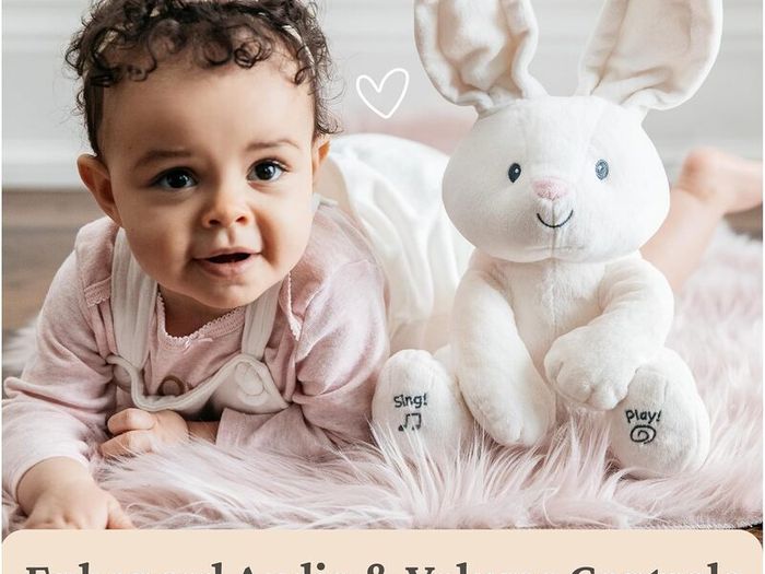Brand New GUND Flora Bunny Interactive Plush with Moving Ears, Play & Sing Features 12 Inch Version