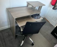 computer desk and office chair