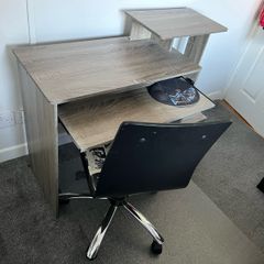 computer desk and office chair