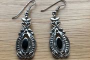 Earrings silver and black