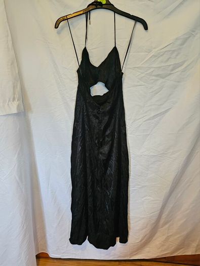 AFRM Black Snakeprint Cutout Midi Dress