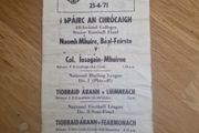 Vintage 1971 GAA Match Programme - Croke Park Triple Header Tipperary, Limerick, Fermanagh