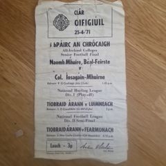Vintage 1971 GAA Match Programme - Croke Park Triple Header Tipperary, Limerick, Fermanagh