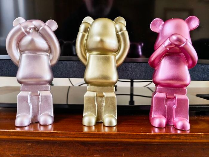 3 Resin Bears based on wise monkeys