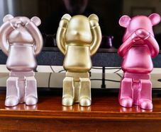 3 Resin Bears based on wise monkeys