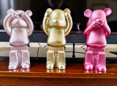 3 Resin Bears based on wise monkeys