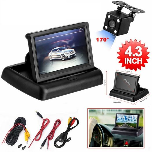 Waterproof Car Reversing Camera Backup Cam Rear View Kit + TFT 4.3" LCD Monitor