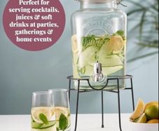 Kilner glass drinks dispenser x3 with 3 stands
