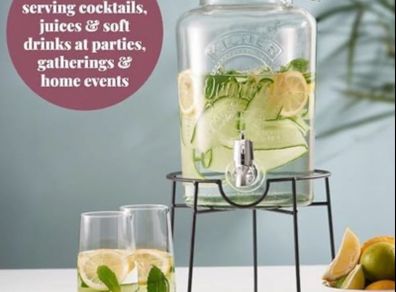 Kilner glass drinks dispenser x3 with 3 stands