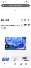 New Samsung 85inch Crystal UDH 4k TV