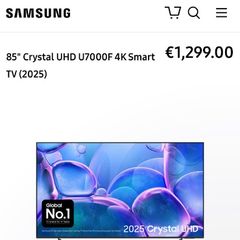 New Samsung 85inch Crystal UDH 4k TV