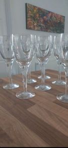 John Rocha Red Geo Wine Glasses x 6