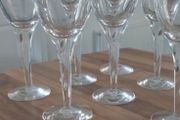 John Rocha Red Geo Wine Glasses x 6