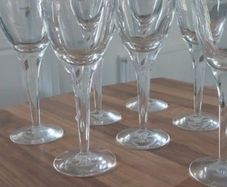 John Rocha Red Geo Wine Glasses x 6