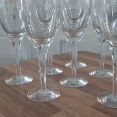 John Rocha Red Geo Wine Glasses x 6