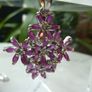 Ruby Cluster Snowflake Pendant Necklace, 925 Sterling Silver, 18 inch Chain Image 3