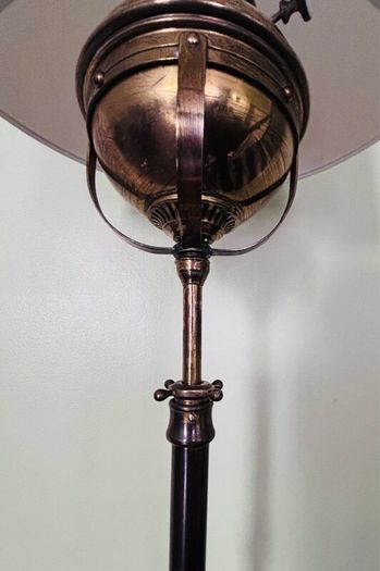 Antique Brass Veritas Converted Parafin Floor Lamp