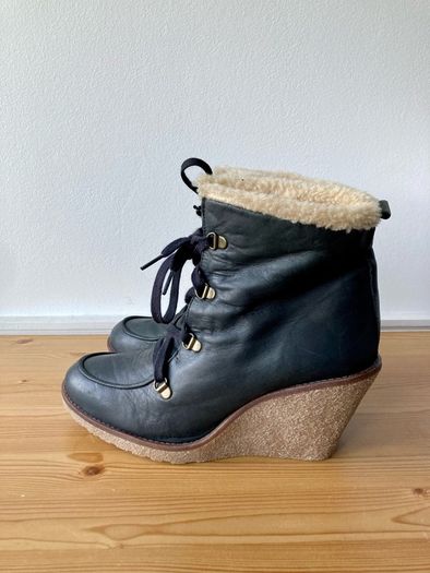 Marila leather wedge ankle boots uk 8/ 41