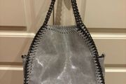 Silver grey Italian leather bag