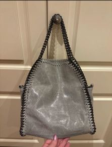 Silver grey Italian leather bag