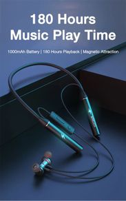 250 HOURS PLAYBACK with TF original SanDisk 64GB Ultra Memory Card Endurance Bluetooth Headphone Bass Wireless Headphones with Mic Stereo Neckband Earphones Sport Headset