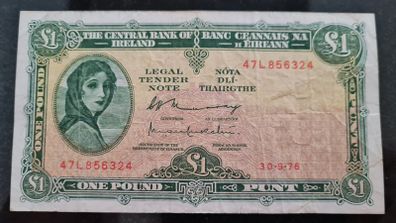 1976 Lady Lavery 1 pound banknote