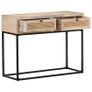 Console Table 100x35x76 cm Solid Mango Wood and Natural Cane Image 5