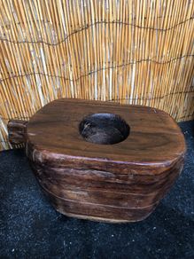 Balinese Teak Mortar Sculpture