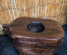 Balinese Teak Mortar Sculpture