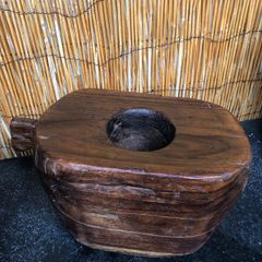 Balinese Teak Mortar Sculpture