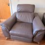 Taupe Leather Reclining Sofa Suite Image 4