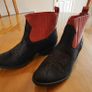 Black and red leather ankle boots size 5 Image 3