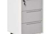 3-Drawer Locking File Cabinet Mobile Chest of Drawers Side Table on Wheels for Home Office, Bedroom and Living room