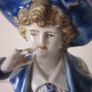 Antique Blue/White  Victorian Boy/Girl  Bisque Figurines  circ 1800s Image 3